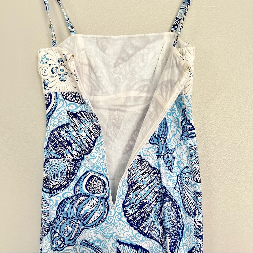 Lilly Pulitzer Blue and White Shell Print Mini Dress - Picture 7 of 10